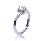 Rosy Studded Silver 925 Ring