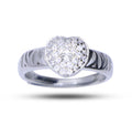 Happy Heart Studded Silver 925 Ring