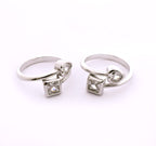 Square and Heart Silver 925 Toe Ring