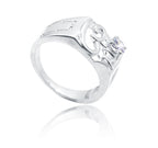 Om Studded Silver 925 Ring