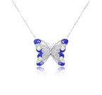 Blue & White Butterfly Silver 925 Chain