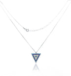 Studded Blue Triangle Silver 925 Chain