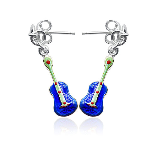 Blue Guitar Silver 925 Earring