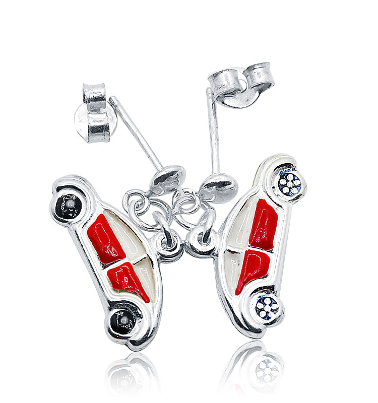 Ladies Tops Silver Car Designe Earring