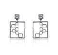 Square Silver 925 Dangler Earrings