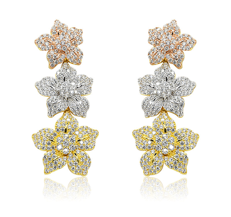 Daffodil 3 ways Silver 925 Danglers Earrings