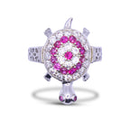 Kachua Pink and White Silver 925 Ring