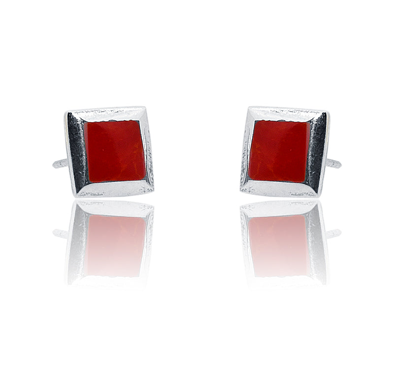 Aanvi Coral Red Silver 925 Earring