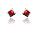 Aanvi Coral Red Silver 925 Earring