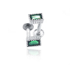 Shamrock Green Square Silver 925 Studs