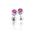 Cameo Pink Circle Silver 925 Studs