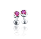 Cameo Pink Circle Silver 925 Studs
