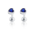 Cobalt Blue Heart Silver 925 Studs