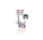 Pink Square Silver 925 Studs