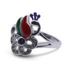 Peacock Flower Silver 925 Ring