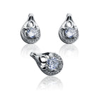 Studded Pear Silver 925 Mini Pandent Set