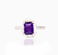 Violet Studded Silver 925 Ring