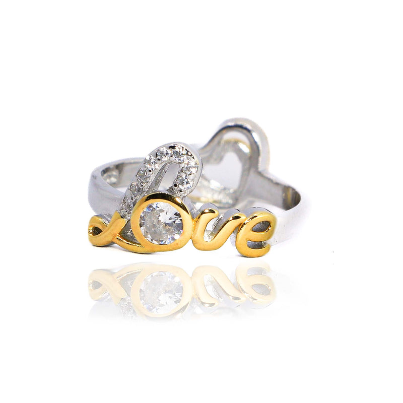Studded Heart Love Silver 925 Ring