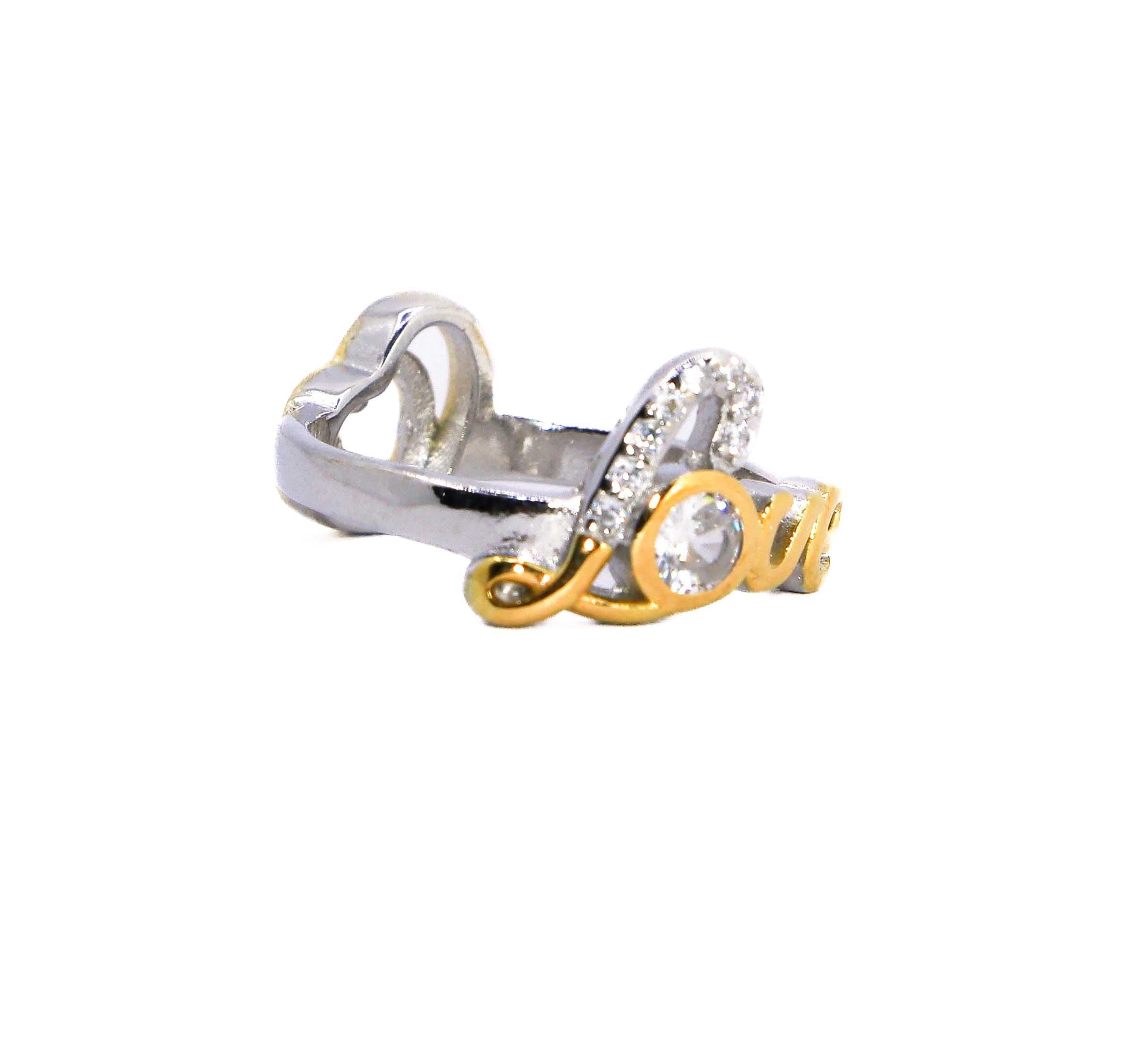 Studded Heart Love Silver 925 Ring