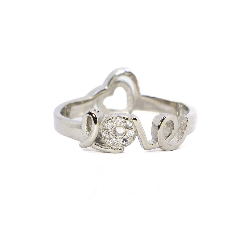 Heart & Love Dual side Silver 925 Ring