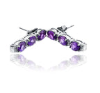 Hawaiian Purple Silver 925 Earrings