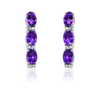 Hawaiian Purple Silver 925 Earrings