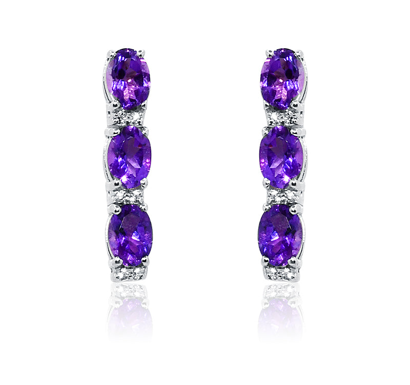 Hawaiian Purple Silver 925 Earrings