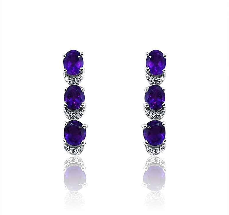 Josephine Violet Silver 925 Earrings