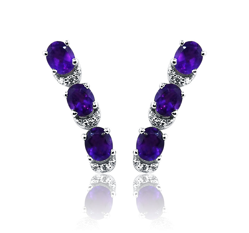 Josephine Violet Silver 925 Earrings