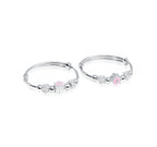 Baby Pink Petunia Silver 999 Kada Pair
