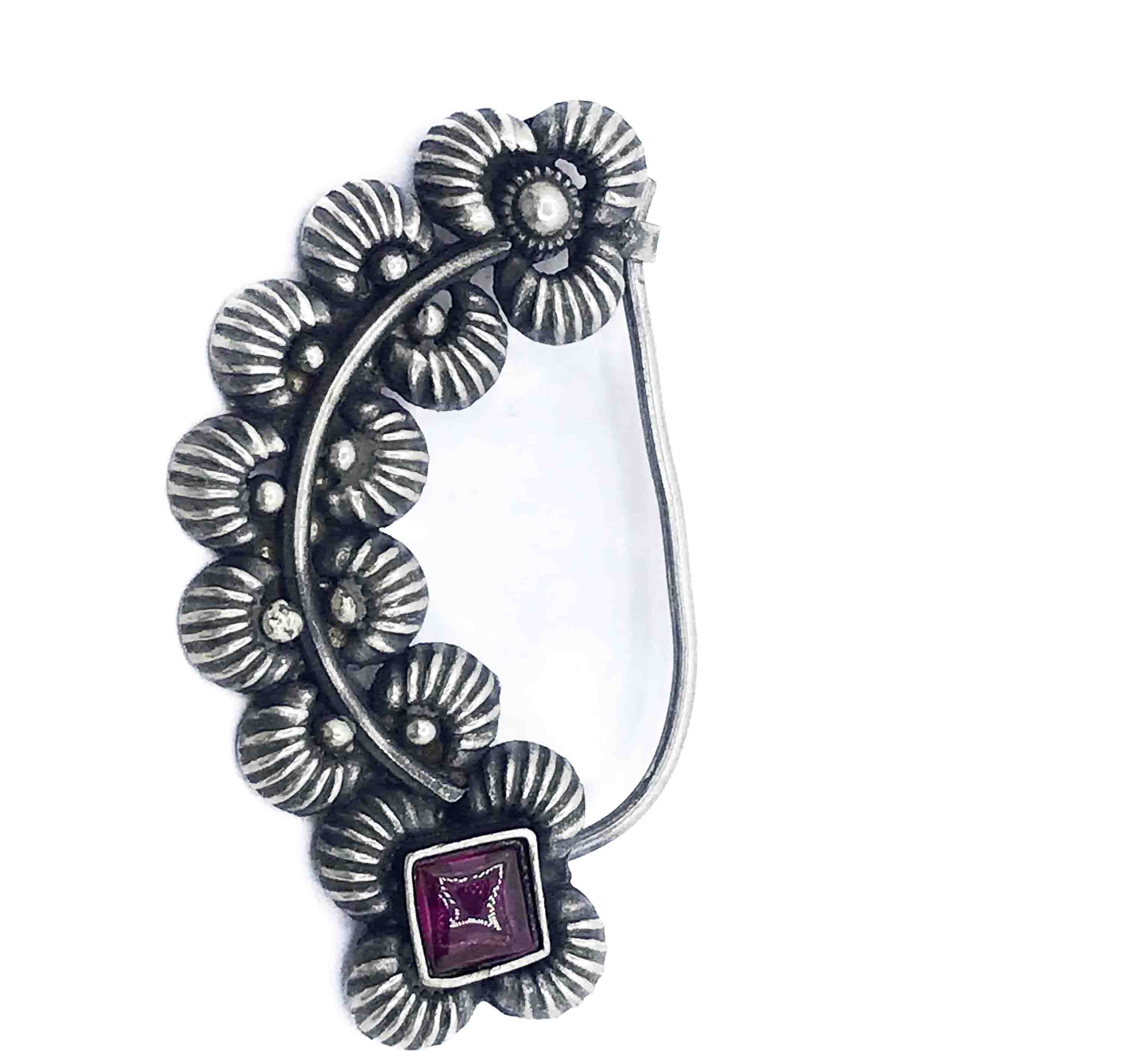 925 Ladies Nose Ring pink Designe