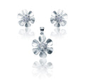 Italian Begonia Silver 925 Mini Pendent Set