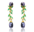 Italian Quetzal Silver 925 Earrings
