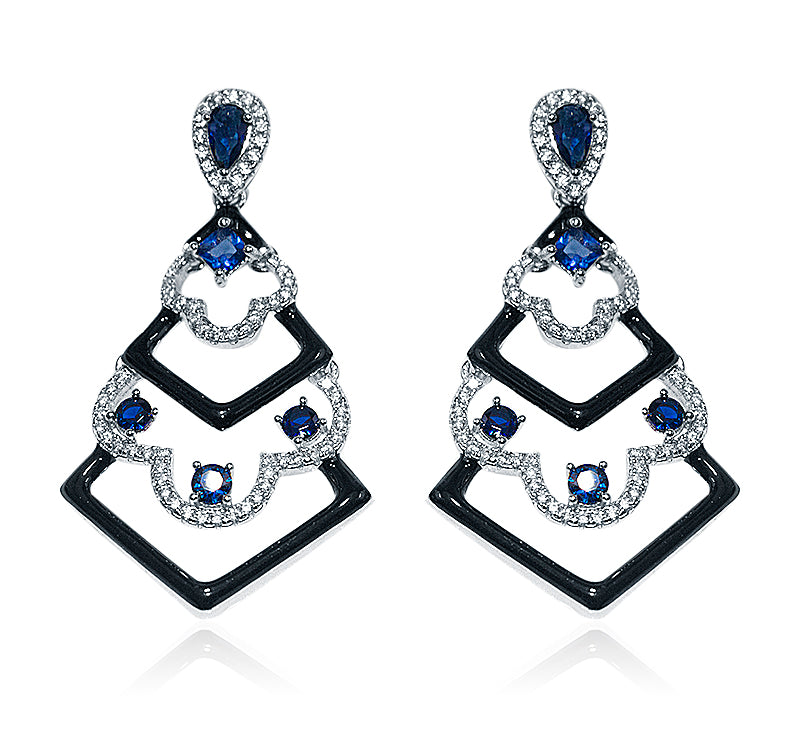 Italian Nightingale Silver 925 Earrings