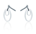 Italian White Loop Silver 925 Earrings