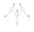 Italian Dangling Heart Silver 925 Mini Pendent Set