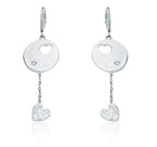 Italian Dangling Heart Silver 925 Mini Pendent Set