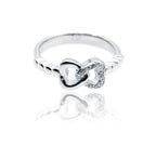 Joint Hearts Silver 925 Ring