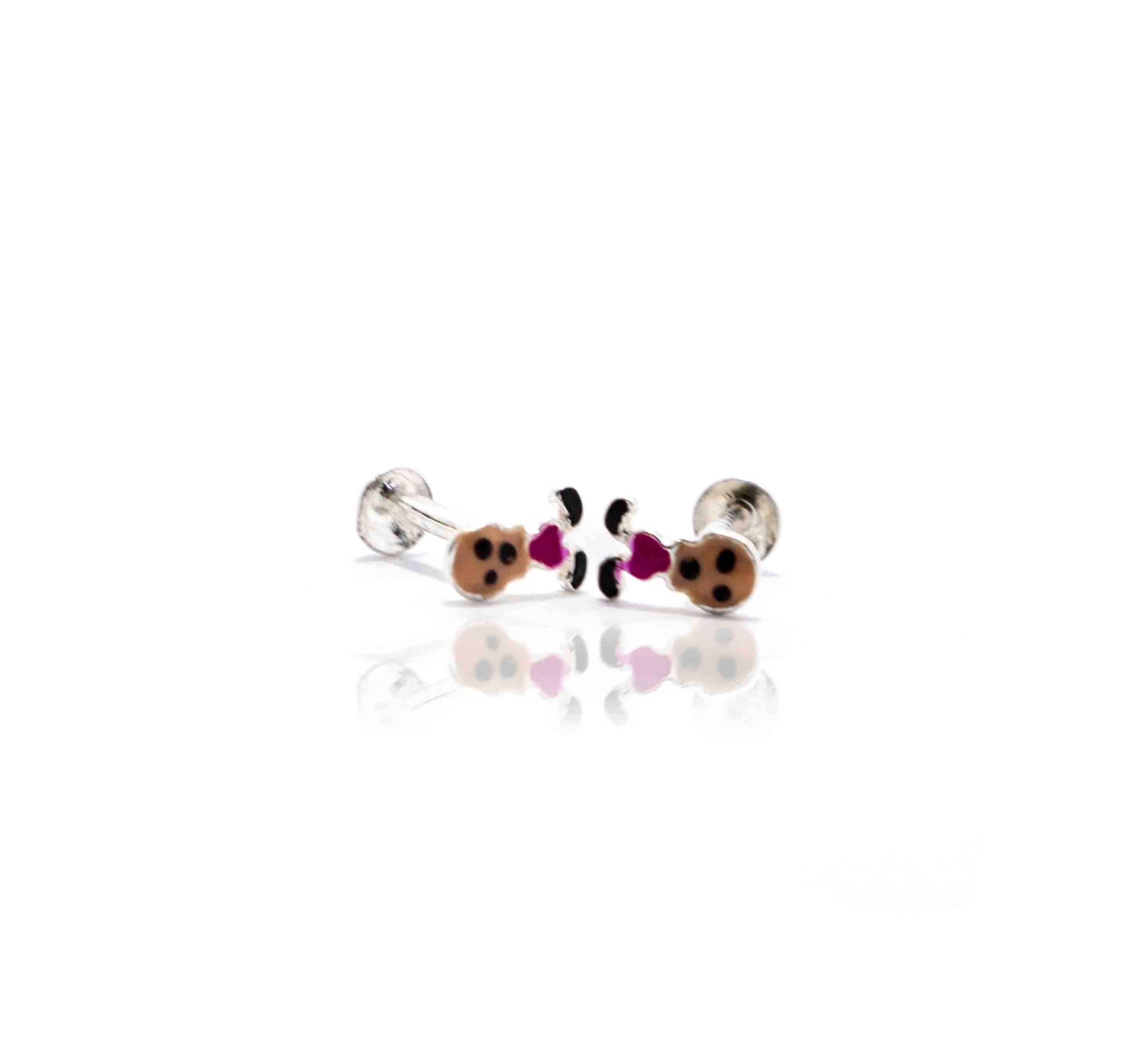 Pink Cartoon Silver 925 Studs