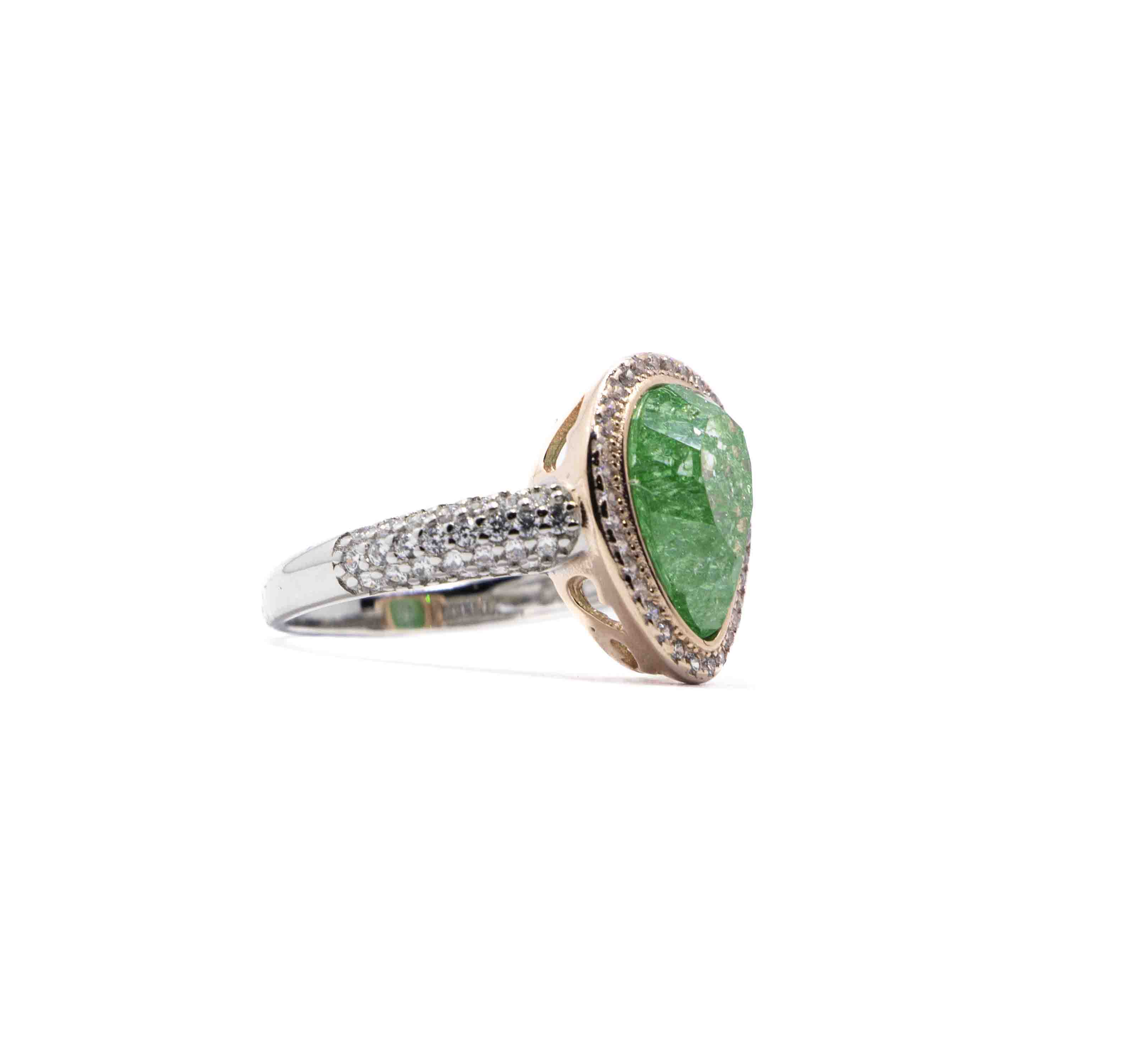Korean Green Marble Silver 925 Ring