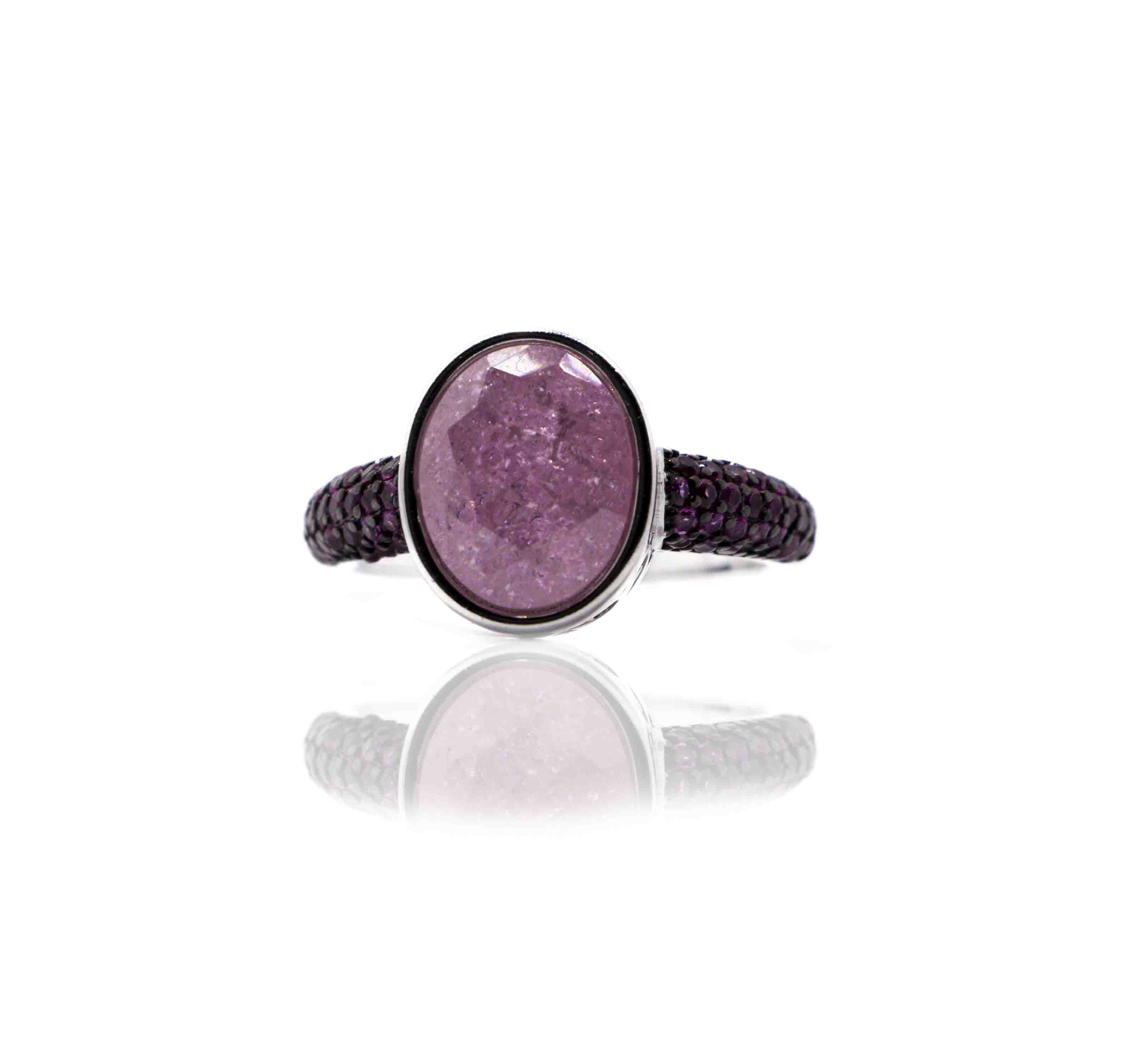 Korean Rouge Pink Marble Silver 925 Ring