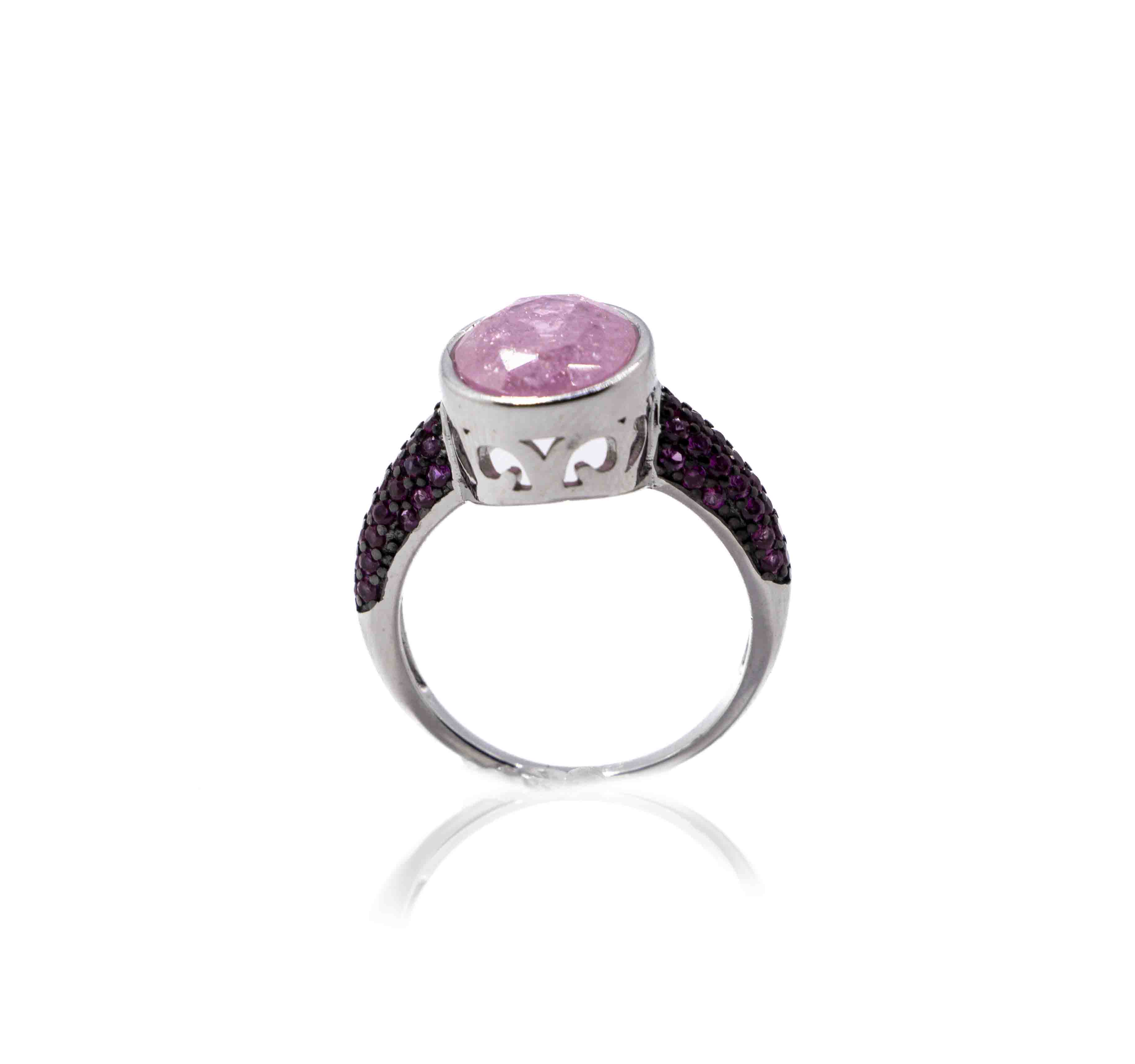 Korean Rouge Pink Marble Silver 925 Ring