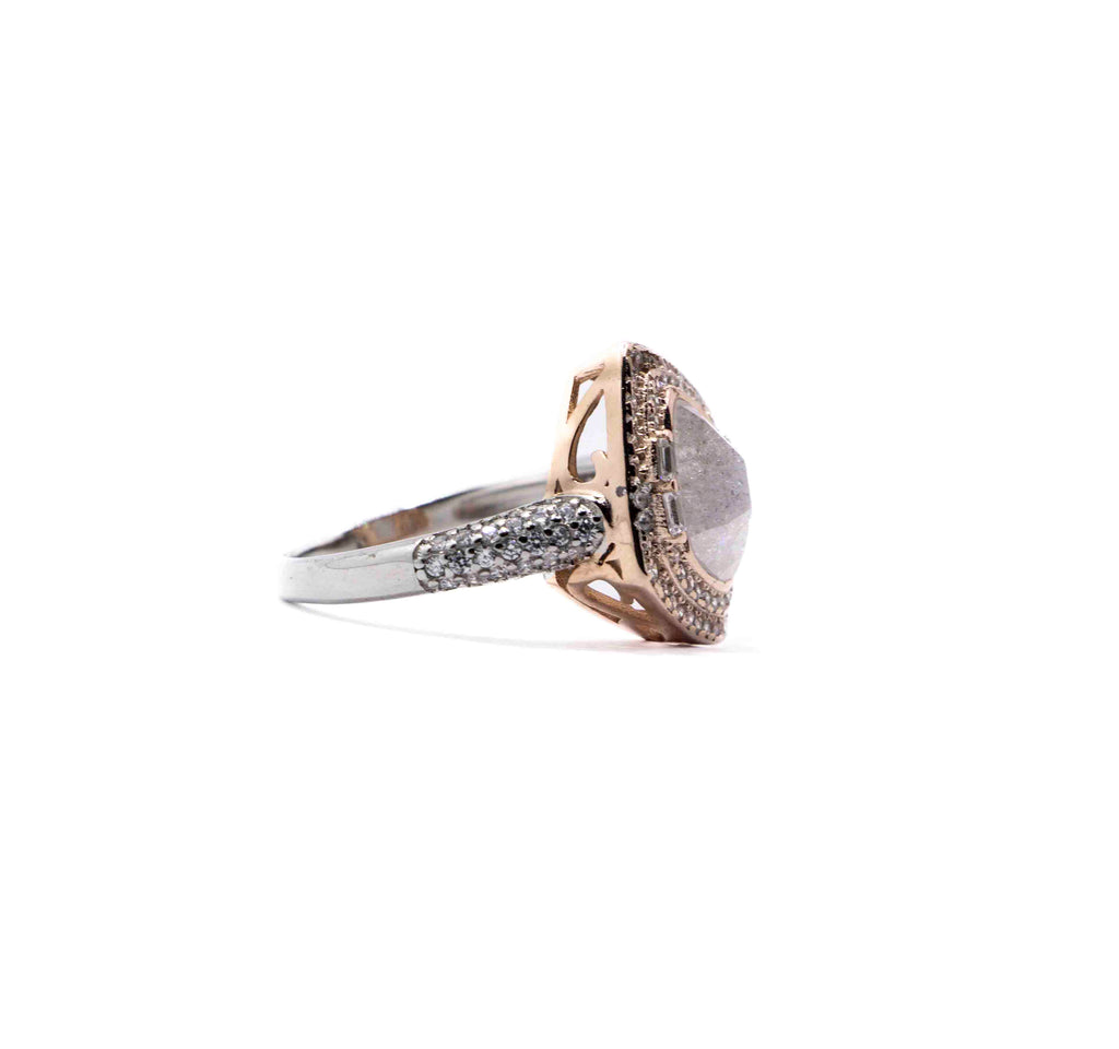 Korean Ivory Marble Silver 925 Ring