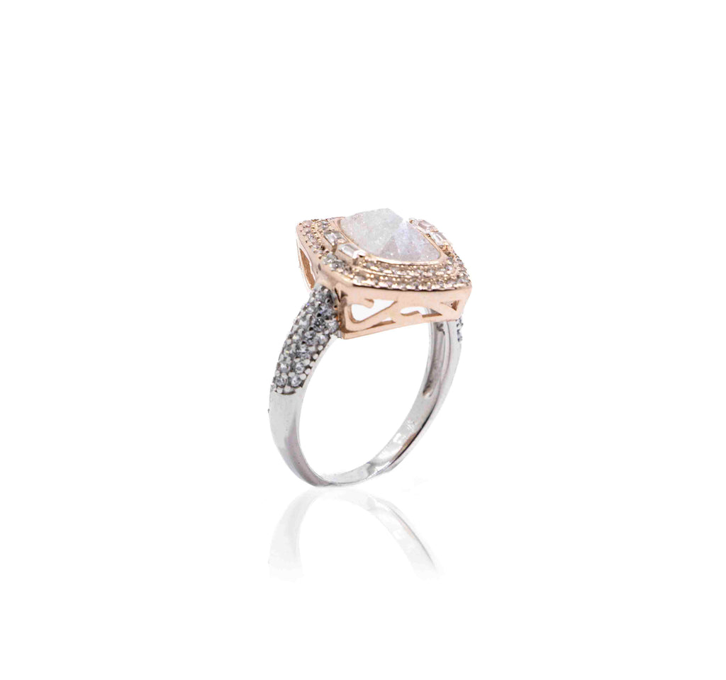 Korean Ivory Marble Silver 925 Ring