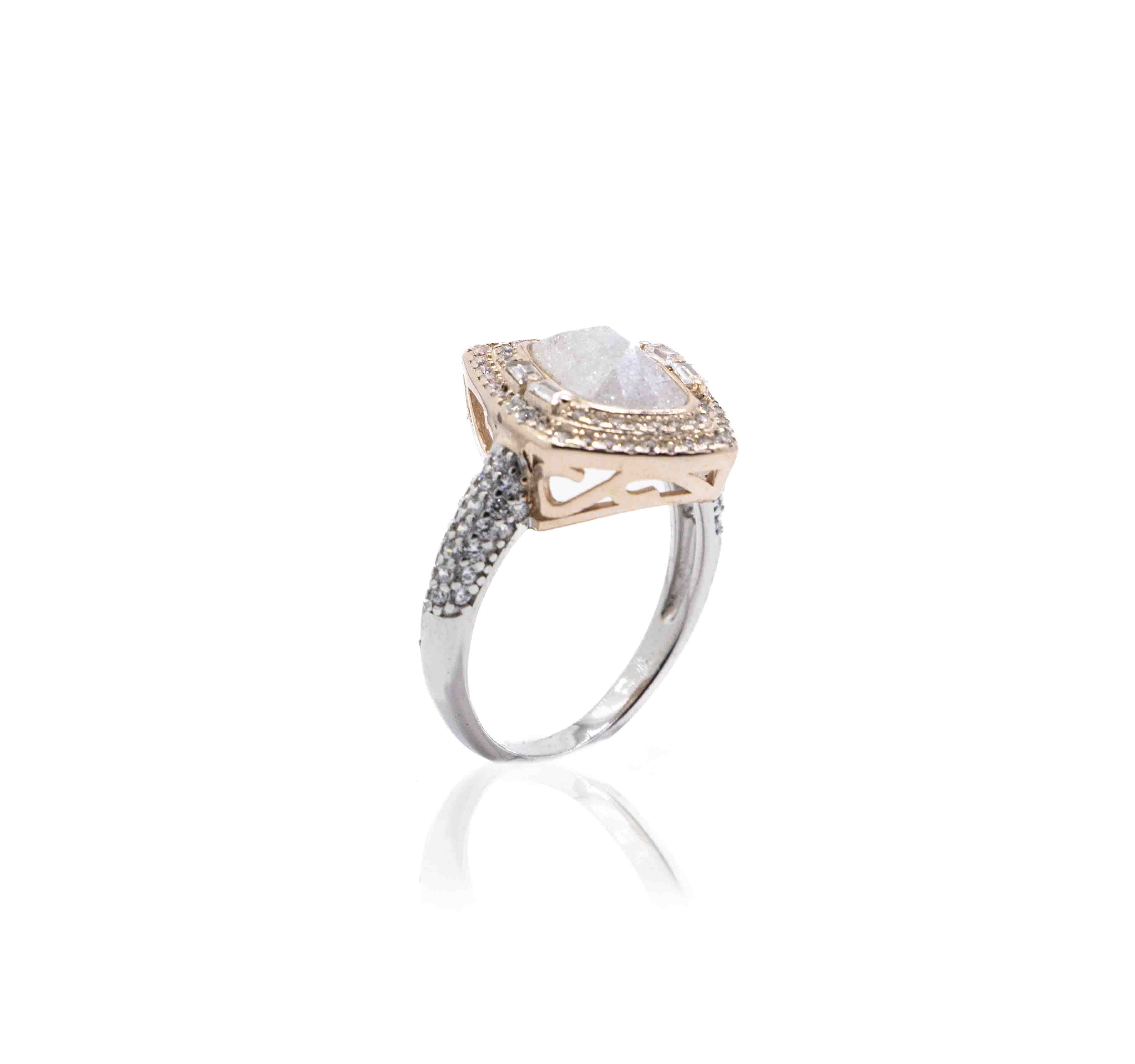 Korean Ivory Marble Silver 925 Ring