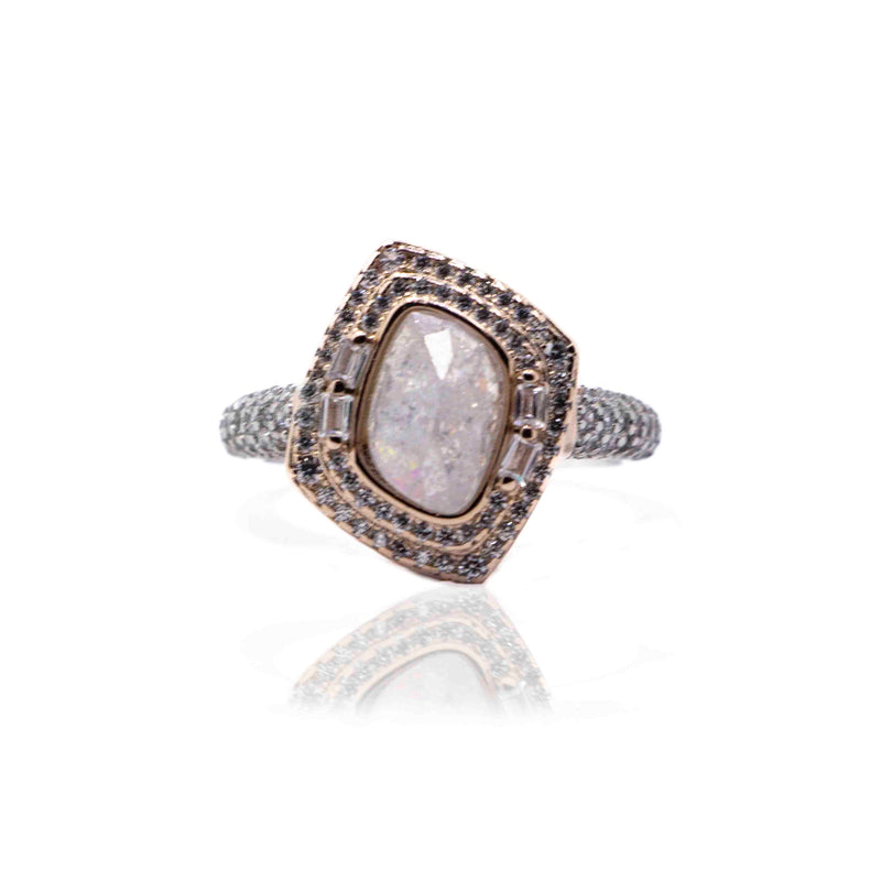 Korean Ivory Marble Silver 925 Ring