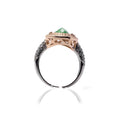Korean Basil Green Marble Silver 925 Ring
