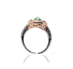 Korean Basil Green Marble Silver 925 Ring