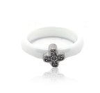 Begonia Ceramic Silver 925 Ring
