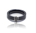 Black Butterfly Ceramic Silver 925 Ring